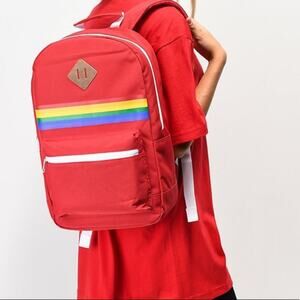 NEW Tillys A.Lab Barbara Red Rainbow Backpack Back to School